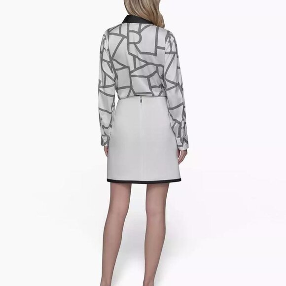 KARL LAGERFELD PARIS Business/Casual Color Block Stretch Blend Mini Skirt NWT - Picture 3 of 6